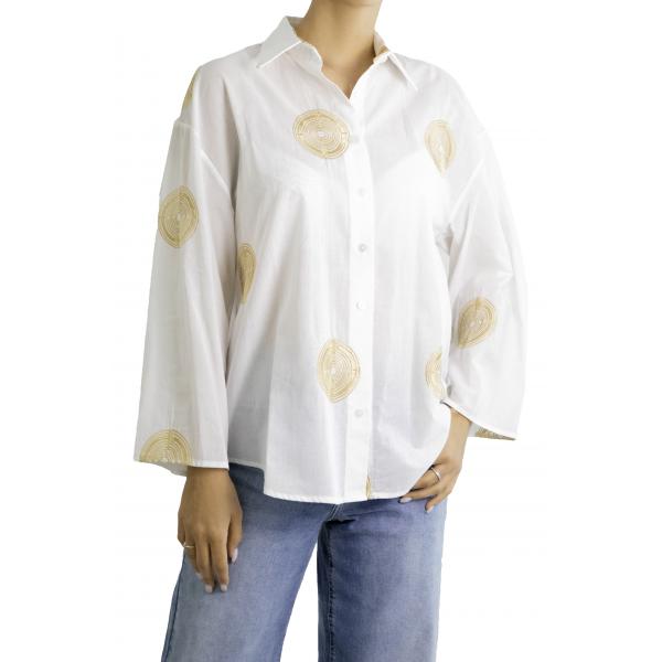 Camicia con dettagli dorati "Cecile"